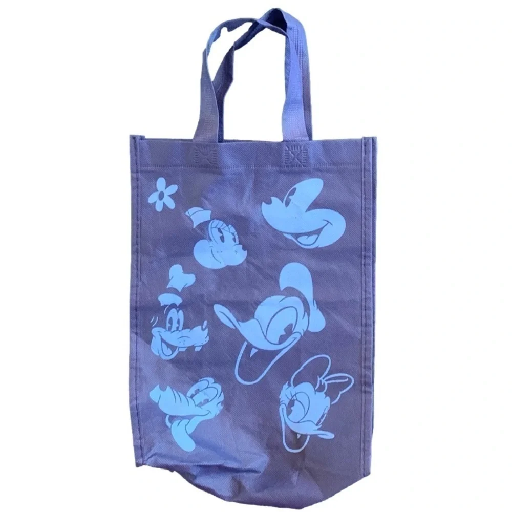Disney Store Blue Mickey Minnie Character Canvas Bag